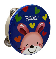 Дерев'яна іграшка Бубен "Зайчик" MD 0367-54 діаметр 15 см