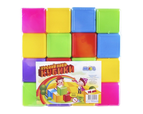 Дитячі пластикові кубики 05063, в наборі 16 штук