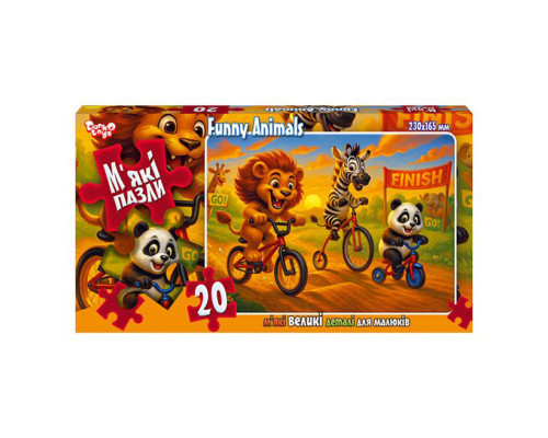 Детские мягкие пазлы "Funny Animals" S20-10-14, 20 элементов