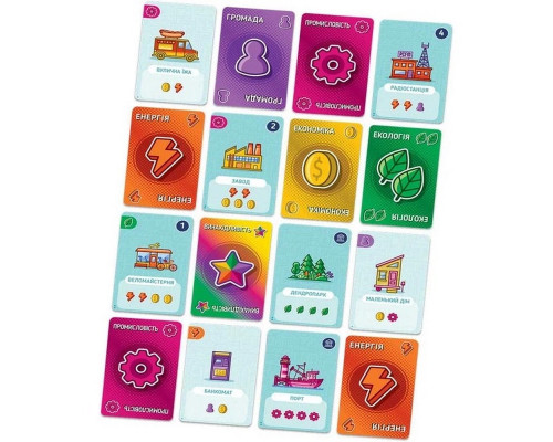 Карткова гра "Карткове місто" PCT01UA 160 двобічних карток ресурсів
