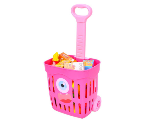 Детская тележка с продуктами 35631(Pink) 49 продуктов