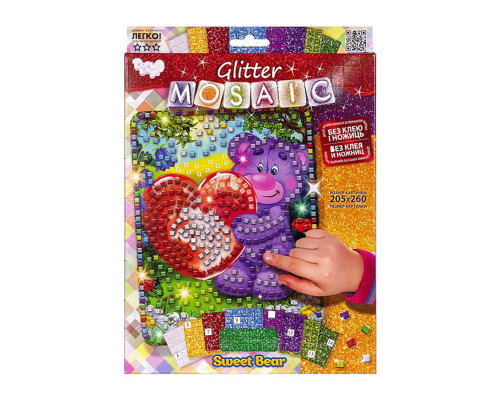 Креативна творчість "Glitter Mosaic Ведмедик" БМ-03-05 блискуча мозаїка
