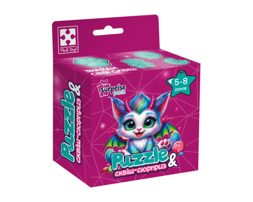 Дитячі пазли з сюрпризом "Кольоровий дракончик" VT8030-05, 180 деталей