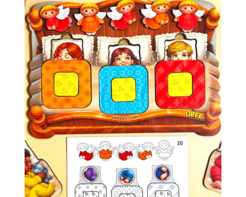 Дидактическая игра для детей "Малыши в кроватке" PSD303 (ПСД303)