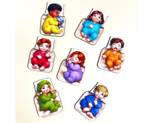 Дидактическая игра для детей "Малыши в кроватке" PSD303 (ПСД303)