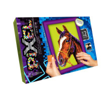 Набор для творчества "Мозаика Пиксель: Лошадь" РМ-01-07, 21х29,7 см, рамка в наборе