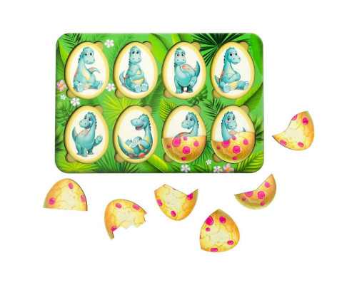 Деревянный пазл-вкладыш "Эмоции Динозавриков" Ubumblebees (ПСД041) PSD041, 8 яиц