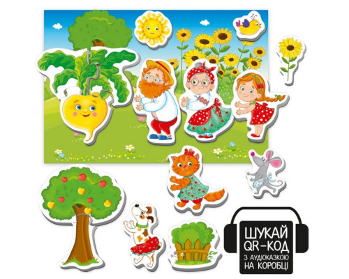 Дитяча розвиваюча гра "Магнітний театр Ріпка" VT3206-40, 15 магнітів, з аудіоказкою