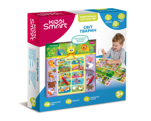 Електронна логічна гра "Вікторина світ тварин" Kiddi Smart 157-A-0011-UA, зі світлом і звуком