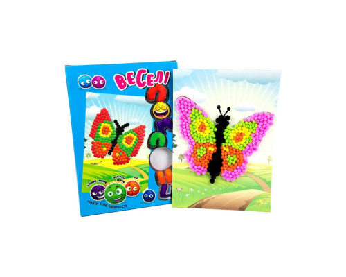 Набір для творчості "Метелик" Strateg 30991 веселі помпони