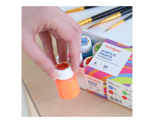 Акриловая краска флуоресцентная Набор 2001 Brushme AP2001 6 цветов