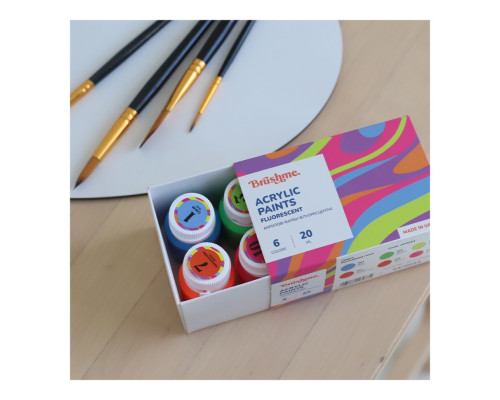 Акриловая краска флуоресцентная Набор 2001 Brushme AP2001 6 цветов