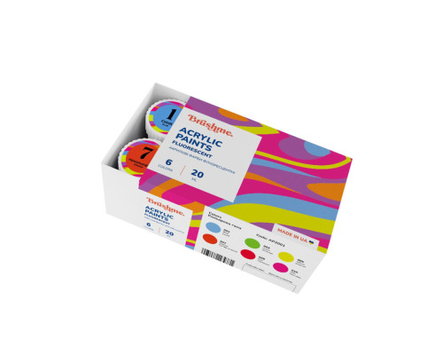 Акриловая краска флуоресцентная Набор 2001 Brushme AP2001 6 цветов