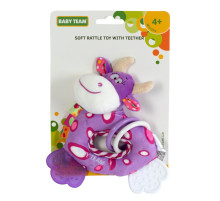 Детская погремушка с прорезывателем "Коровка" 8515_фіолетова_корівка