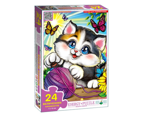 Пазл детский Веселый котенок 88281, 24 крупных элемента
