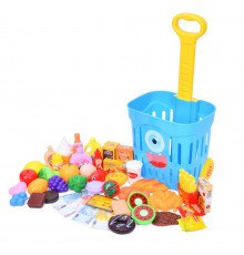 Дитячий візок із продуктами 35631(Blue) 49 продуктів