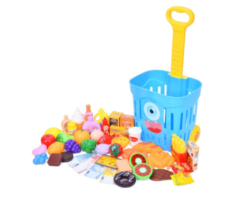 Детская тележка с продуктами 35631(Blue) 49 продуктов