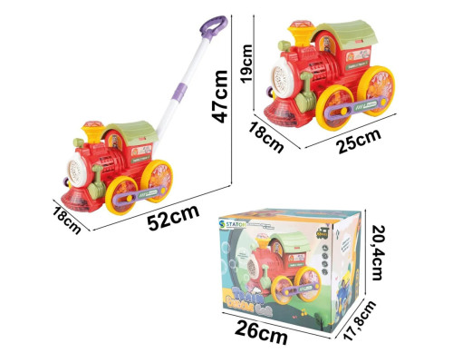 Машина-каталка "Потяг" з мильними бульбашками 134-71A(Red) світло та звук