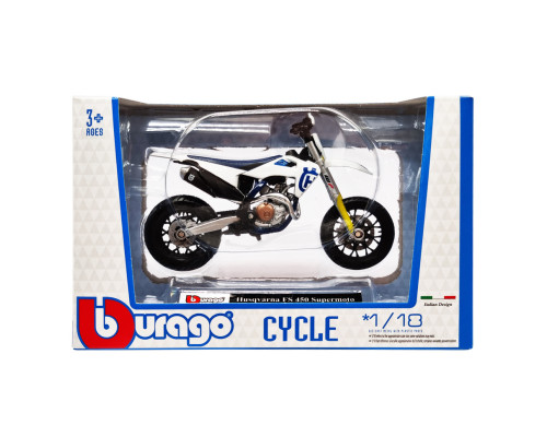 Детская модель Мотоцикла "Husqvarna FS450 Supermoto" Bburago 18-51030-9 масштаб 1:18