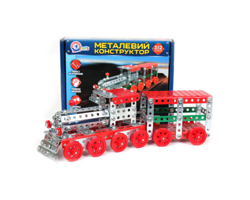 Металевий конструктор Поїзд ТехноК 4814TXK, 312 деталей
