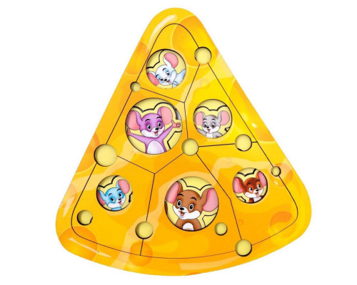 Деревянный пазл-вкладыш "Мышки в сыре" Ubumblebees (ПСД042) PSD042 сортер-головоломка