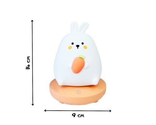 Ночник детский "Зайка с морковью" MGZ-1403 портативный, зарядка от USB