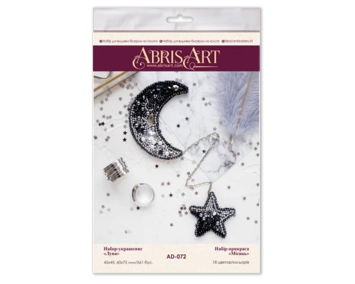 Набор для вышивания бисером украшения "Луна" AD-072 на натуральном холсте
