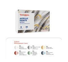 Акриловая краска металлик Набор 3001 Brushme AP3001 6 цветов