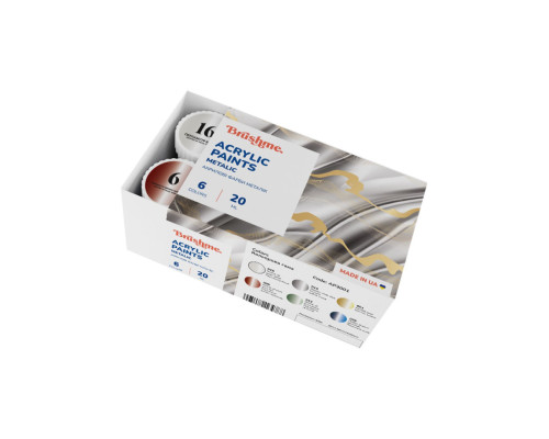 Акриловая краска металлик Набор 3001 Brushme AP3001 6 цветов