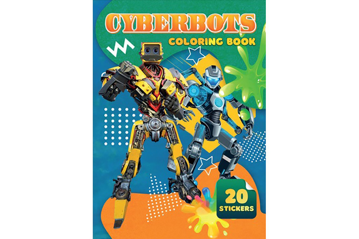 Дитяча розмальовка Cyberbots А06012501, 20 наліпок А4