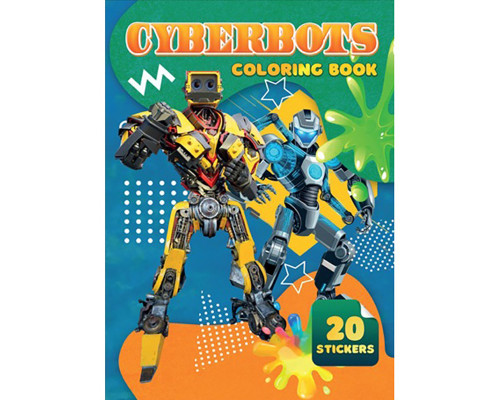 Дитяча розмальовка Cyberbots А06012501, 20 наліпок А4