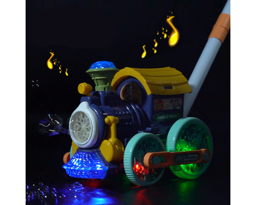 Машина-каталка "Потяг" з мильними бульбашками 134-71A(Blue) світло та звук