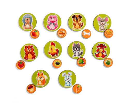 Деревянный детский сортер "Кто что ест" (ПСД276) PSD276 на липучках