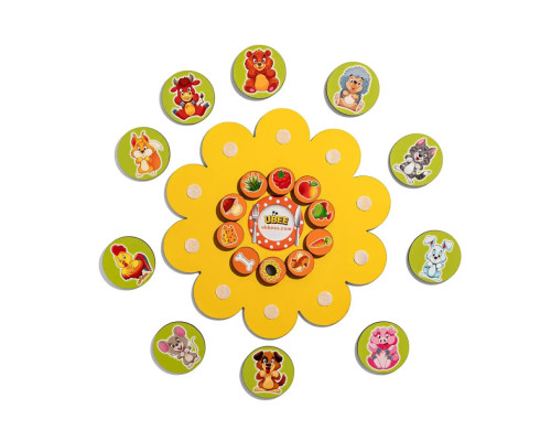 Деревянный детский сортер "Кто что ест" (ПСД276) PSD276 на липучках