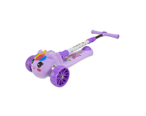 Дитячий самокат триколісний SC2619(Violet) колеса PU, з музикою та світлом
