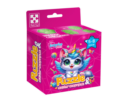 Дитячі пазли з сюрпризом "Котик-єдиноріжка" VT 8030-07, 180 деталей