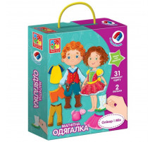 Детская игра "Магнитная Одевалка Оливер и Мия" VT3702-12, 2 куклы, 31 магнитный элемент