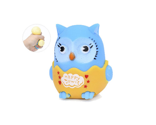 Игрушка сквиш антистресс "Совенок" MS 4141 размер 7 см Голубой