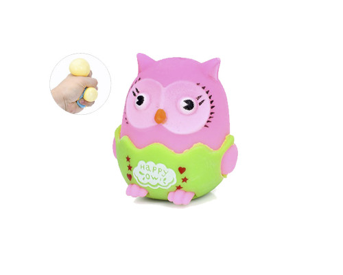 Игрушка сквиш антистресс "Совенок" MS 4141 размер 7 см Розовый