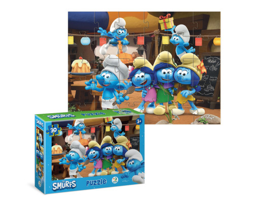 Дитячий пазл "Вечірка Смурфів" 200661, 20х27 см картина, 30 елементів