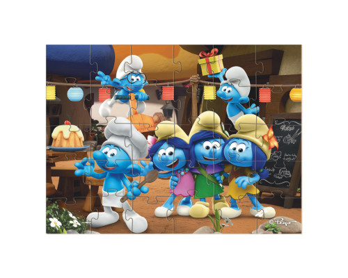 Дитячий пазл "Вечірка Смурфів" 200661, 20х27 см картина, 30 елементів