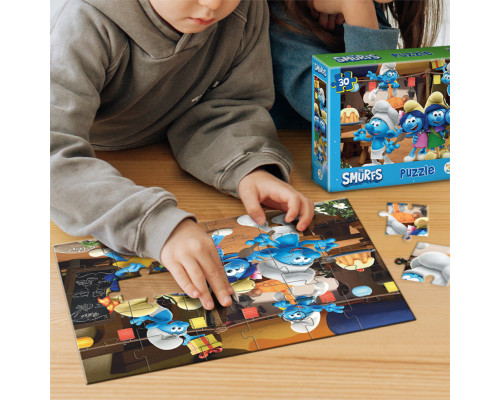 Дитячий пазл "Вечірка Смурфів" 200661, 20х27 см картина, 30 елементів