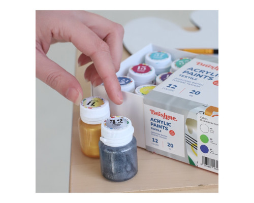 Акриловая текстильная краска Набор 4001 Brushme AP4001 6 цветов