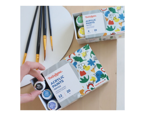 Акриловая текстильная краска Набор 4001 Brushme AP4001 6 цветов