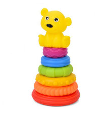 Дитяча іграшка "Пірамідка Ведмедик" 638-112(Yellow) 18,5 см, 6 кілець