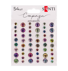 Наклейки декоративні "Стрази" 743012 на планшеті 54 шт
