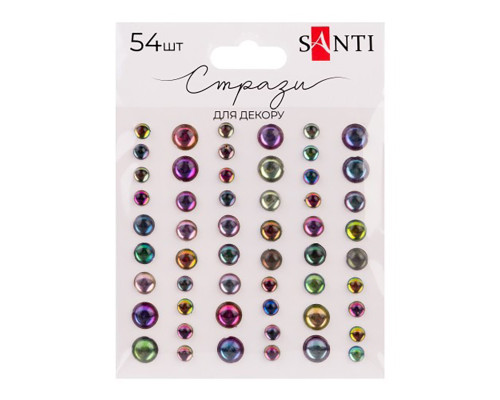 Наклейки декоративні "Стрази" 743012 на планшеті 54 шт