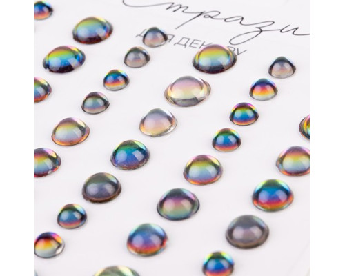 Наклейки декоративні "Стрази" 743012 на планшеті 54 шт