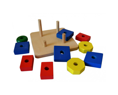 Детская развивающая Пирамида-фигуры ПД-001 деревянная