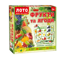 Дитяча настільна гра лото "Фрукти і ягоди" 83033, 72 ігрові картки